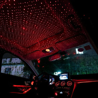 Romantic LED Car Roof Star Night Light Projector Red