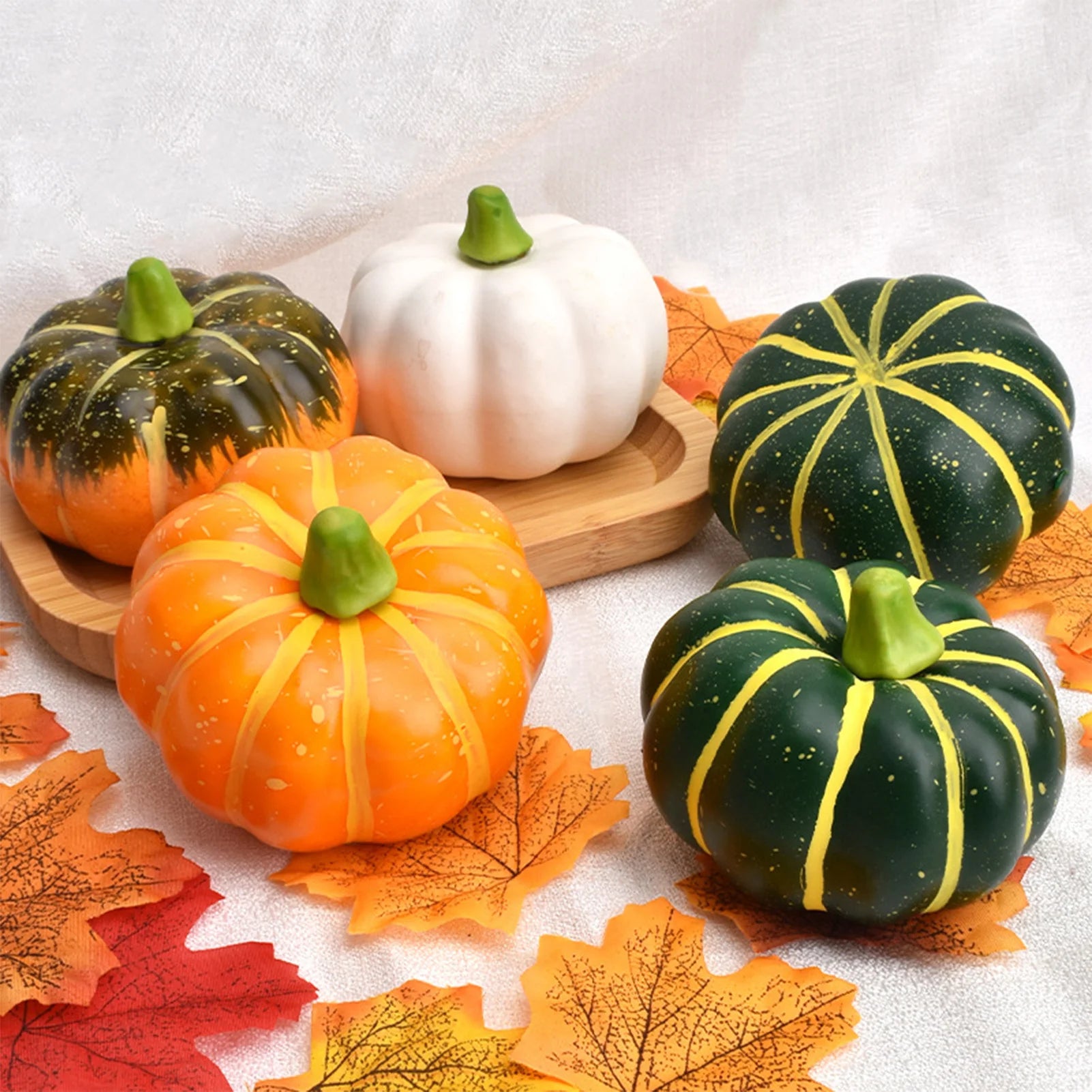 4pcs Pumpkin Decor Artificial Faux Foam Pumpkins Decoration
