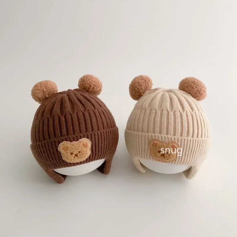 Winter Baby Beanie Hat Cartoon Bear Ear Protection