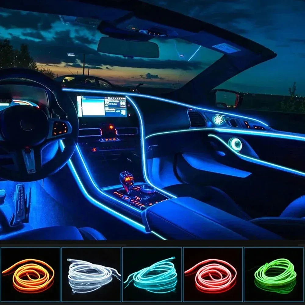 Neon LED Light Glow EL Wire String Strip Rope 1 to 5 / 1m