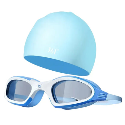 HD Anti fog swimming goggles White goggles