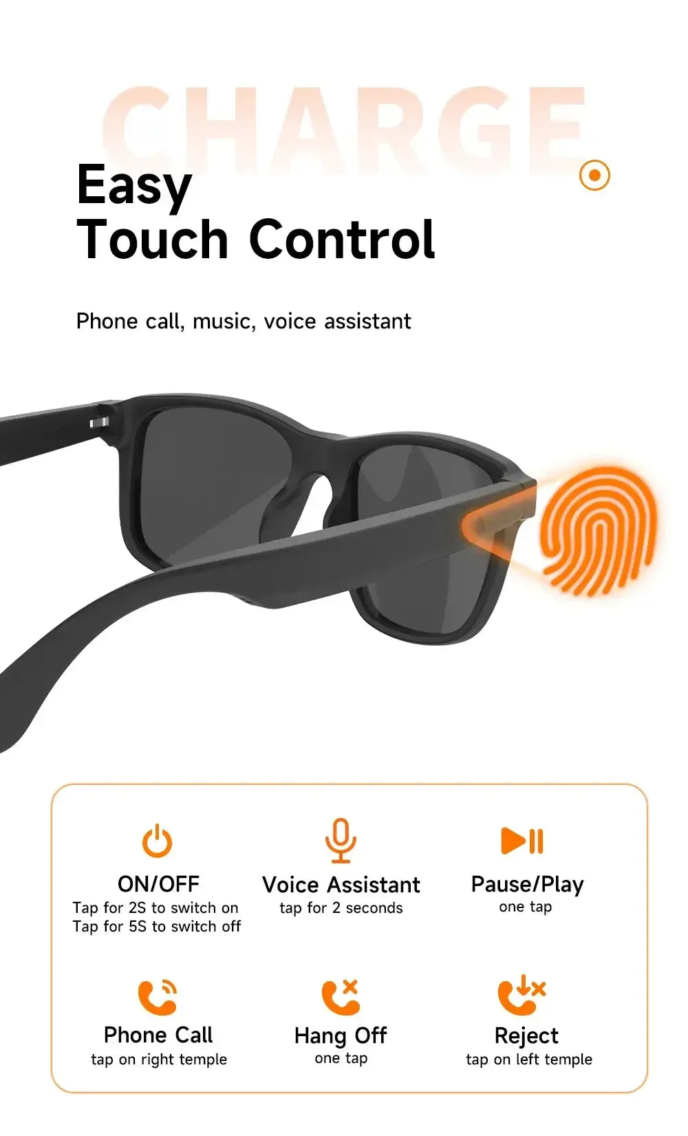 Smart Touch Sunglasses Black / United States