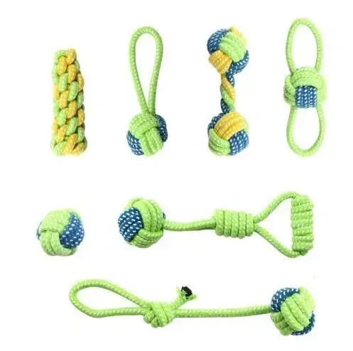 Dogs Toy Interactive Cotton Rope C 7Pcs / As pictures