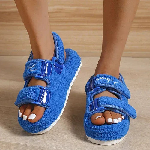Casual Thick Bottom Women Sandals Green/Orange/Black/Blue blue / 6