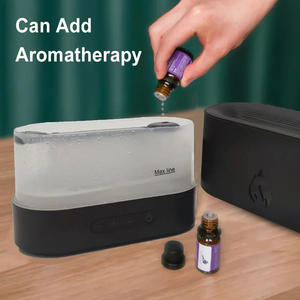 Essential Oil Diffuser With Flaming Effect And Timer White