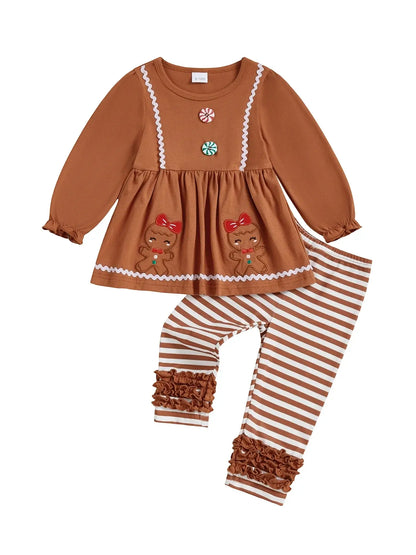 Toddler Girls Winter Outfit Set Brown / 12-18 Months / United States