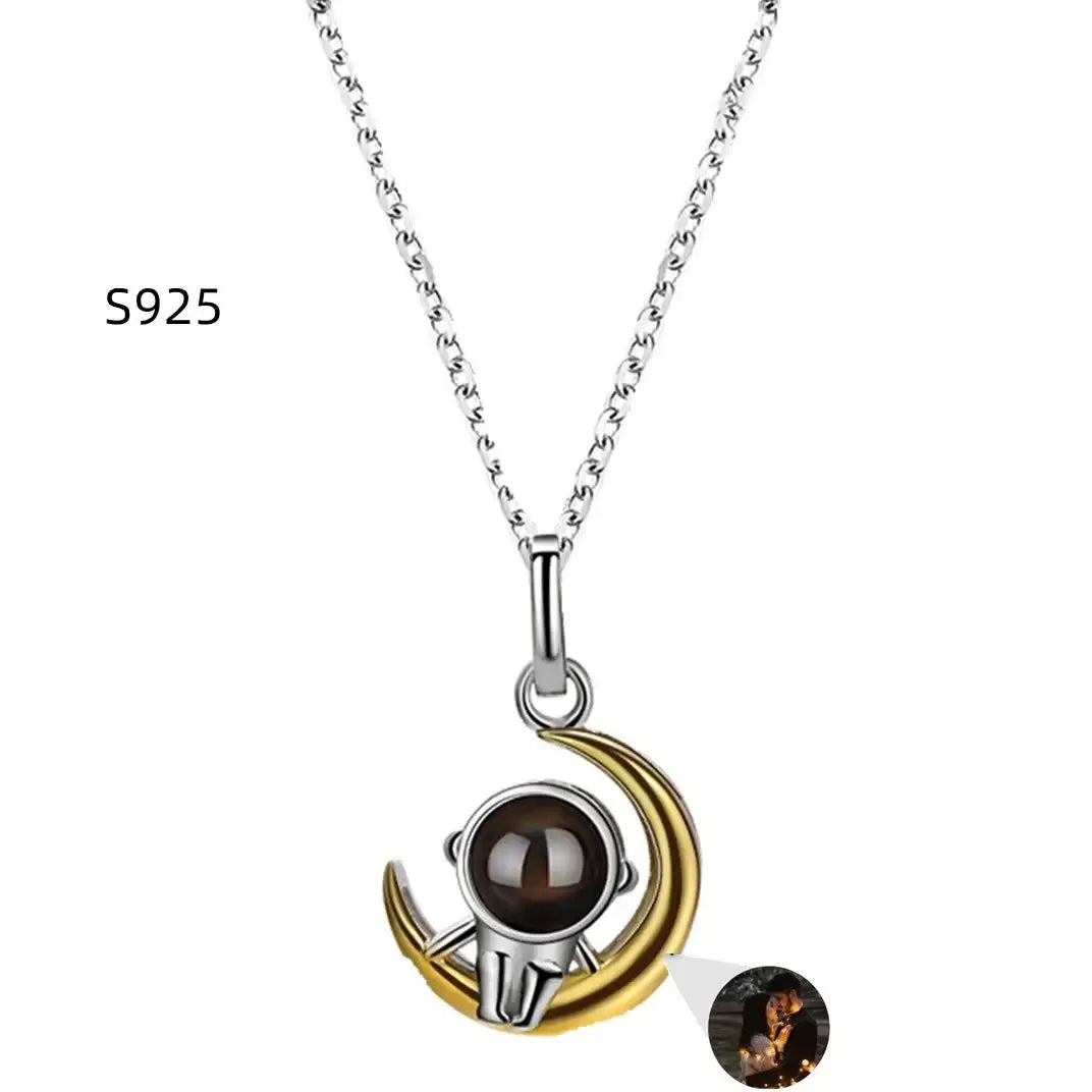 Shopminx Custom Heart Projection Necklace – Personalized Photo Memory Gift Style 5 / Picture color / United States