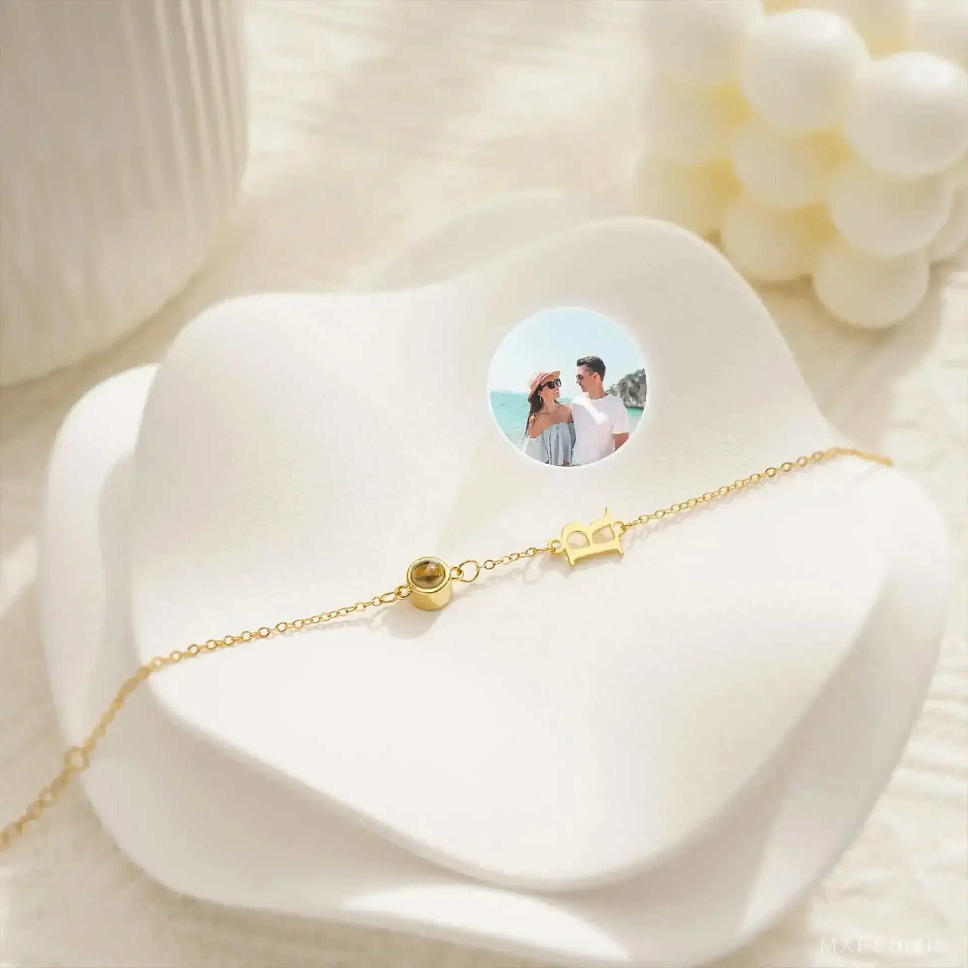 Light Luxury Photo Projection Bracelet Style 8-TYPB1884 / Adjustable / Rose Gold