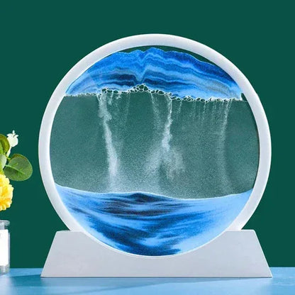 Deep Sea 3D Sand Art 5 inch / White Base-Blue