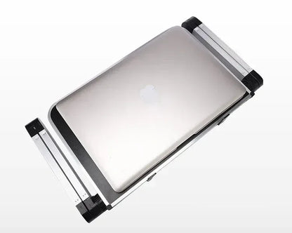 Adjustable Folding Laptop Desk White(with fan)-L