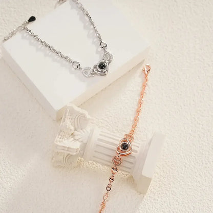 Personalized Projection Photo Bracelet SILVER PLATED