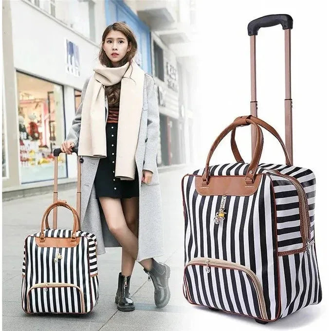 Travel Rolling Luggage Retro girl Suitcase Bag B