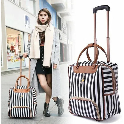 Travel Rolling Luggage Retro girl Suitcase Bag B