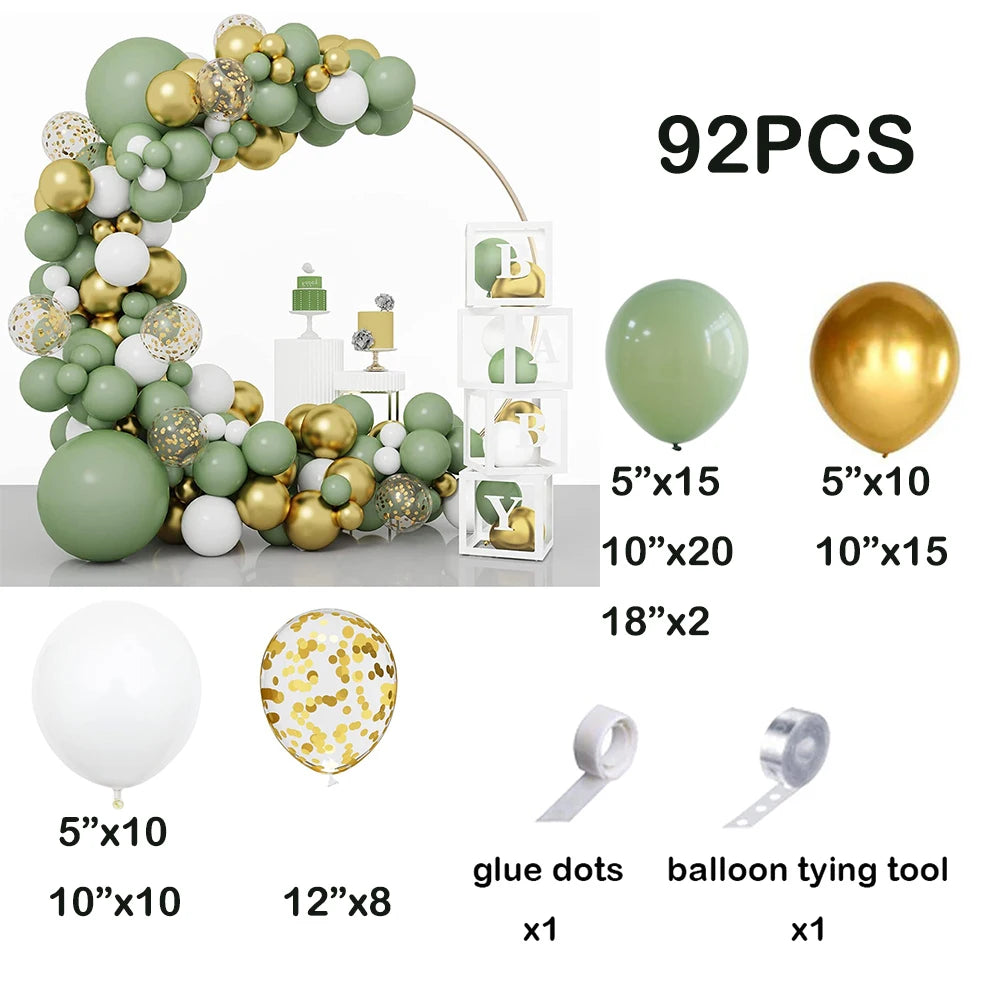 Sage Green Balloons Garland Arch