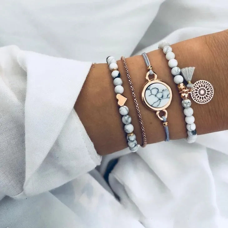 Turquoise Tassel Stone Bracelet – Boho Fashion Jewelry
