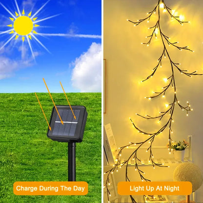 Solar LED Tree Branch String Lights – 96LED Outdoor Waterproof Garland Warm White / United States / 72LED