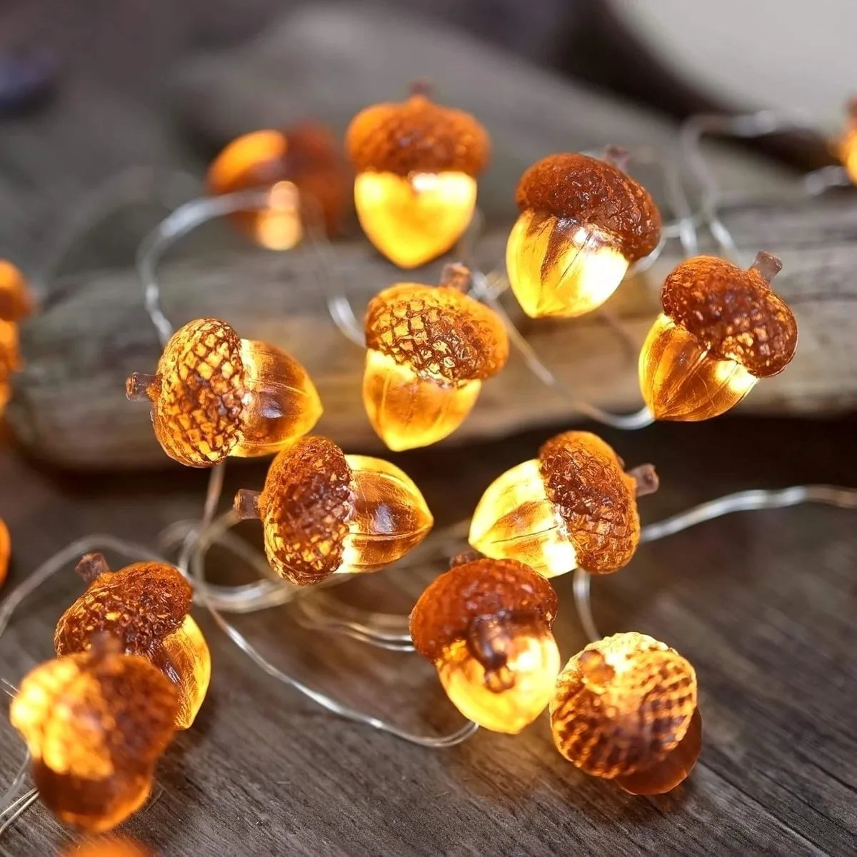 Acorn String Lights Thanksgiving Decorations Fairy Lights 30 LEDs 9.8ft Battery 1PC 2M20LED / United States