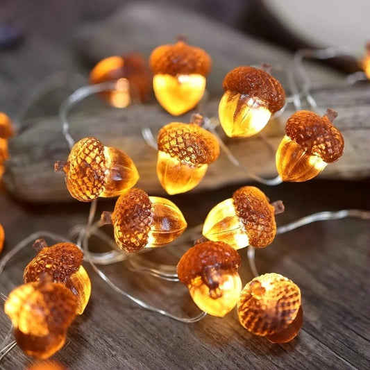 Acorn String Lights Thanksgiving Decorations Fairy Lights 30 LEDs 9.8ft Battery 1PC 2M20LED / United States