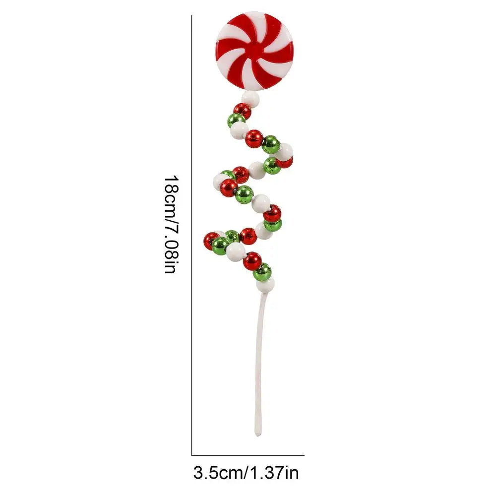 Red & White Candy Cane Christmas Tree Picks