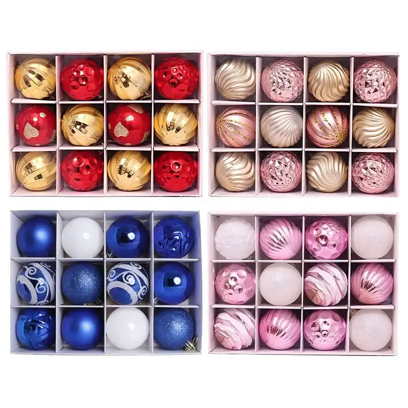 Printed Christmas Ball Ornaments Set