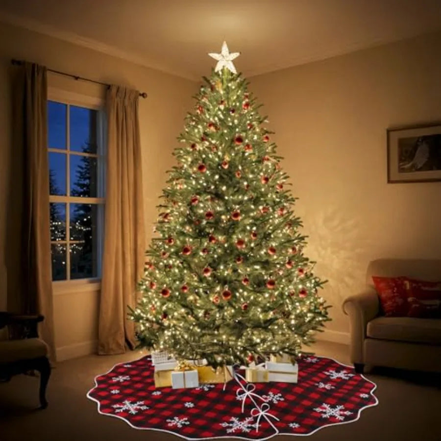 Buffalo Plaid Burlap Christmas Tree Skirt