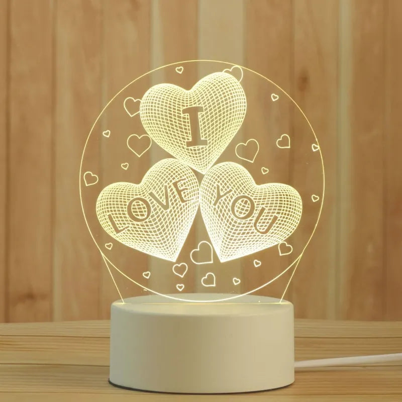 Romantic Love 3D Acrylic Led Lamp