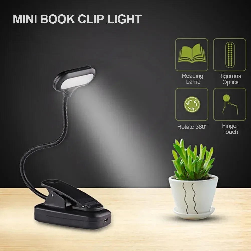 Adjustable Mini Clip-On Study Desk Lamp Black 01