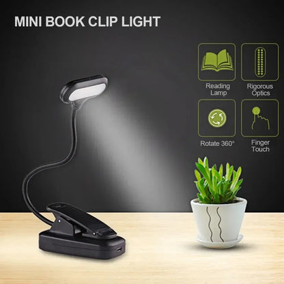 Adjustable Mini Clip-On Study Desk Lamp Black 01