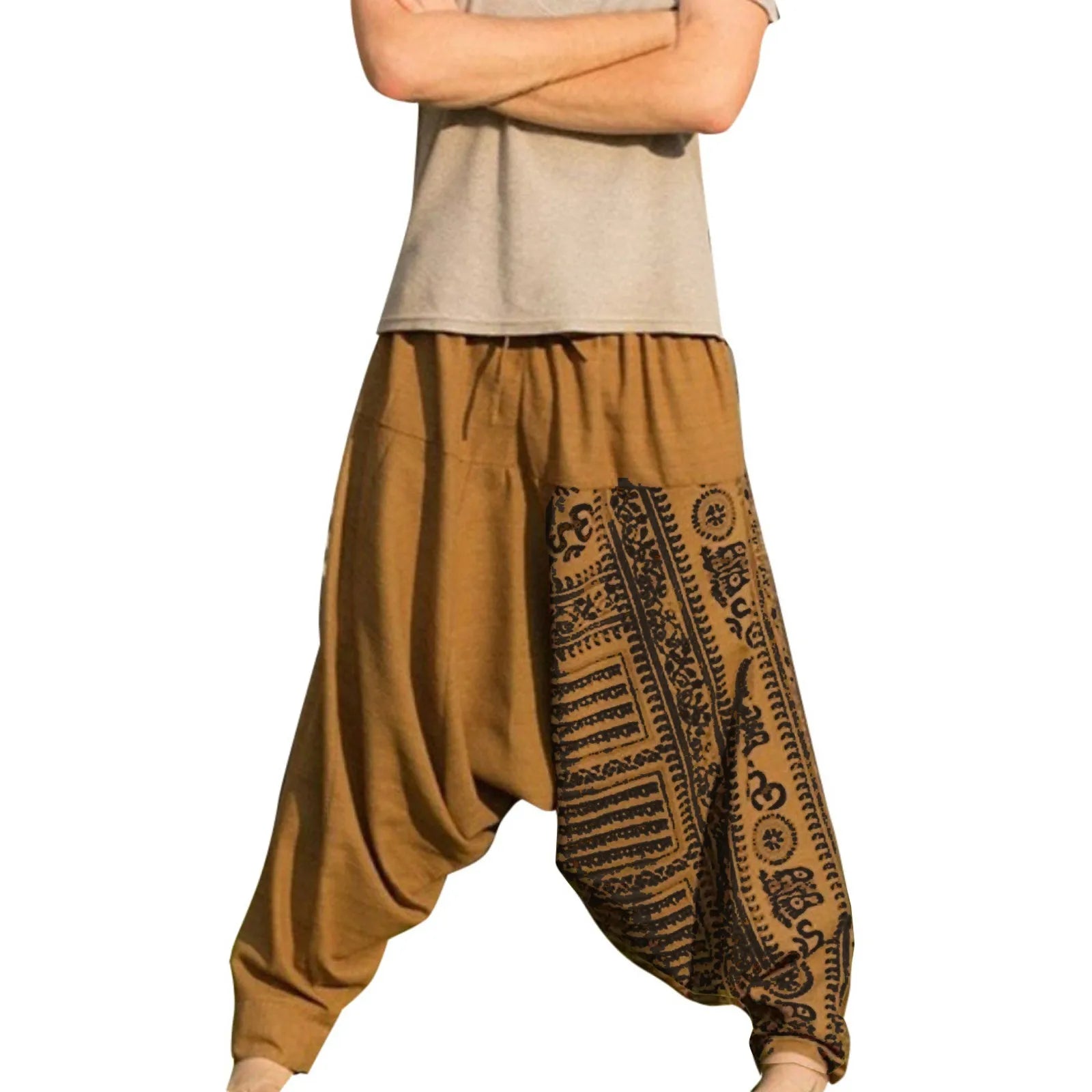 Long Casual Print Loose Large Size Nationality Trousers