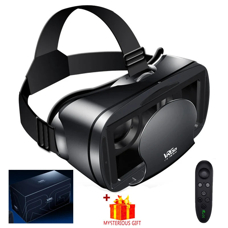VRG Pro 3D VR Headset with Adjustable Lenses – Immersive Smart Glasses for 3.5–7” Smartphone