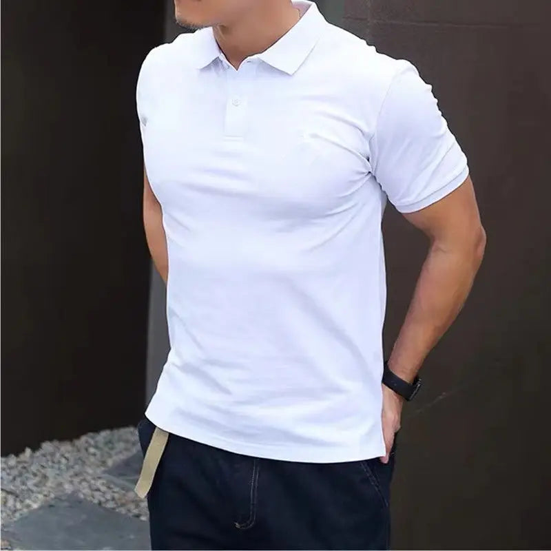 Summer New Sports Fitness Men Polo Shirt