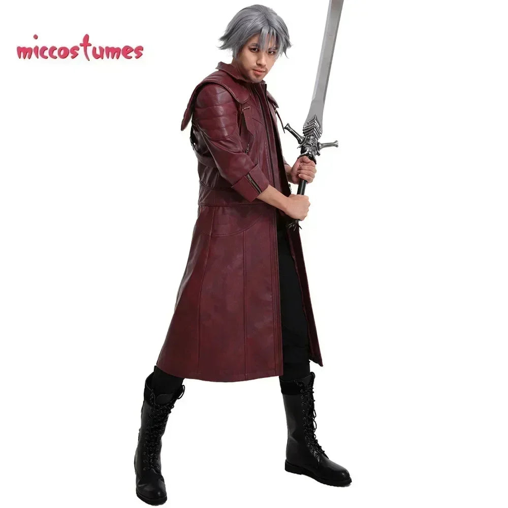 Men’s Dante Cosplay Costume PU Leather Coat