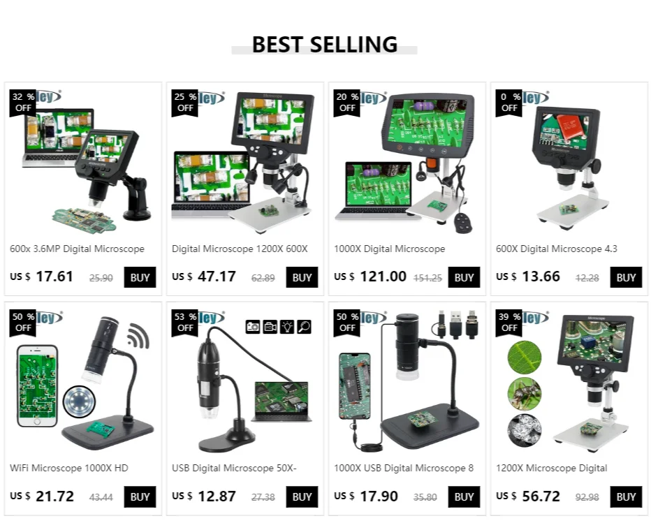 1200X Microscope Digital Portable 7" LCD Video Microscope