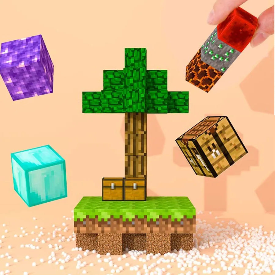 Magnetic Building Blocks Mine Scene Set (80–160 Pcs)