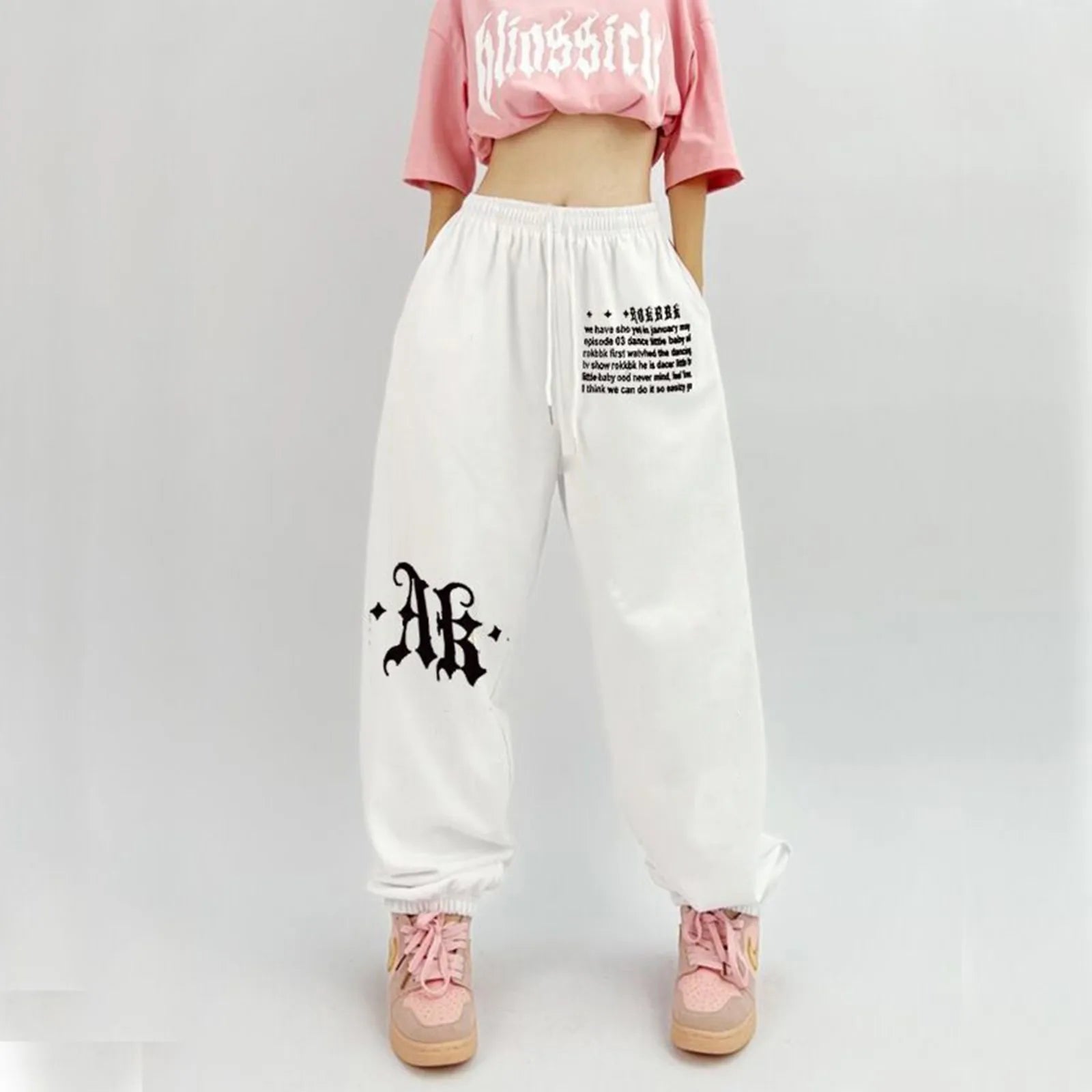 Autumn Baggy Fashion Oversize Jogging Pants Black Trousers