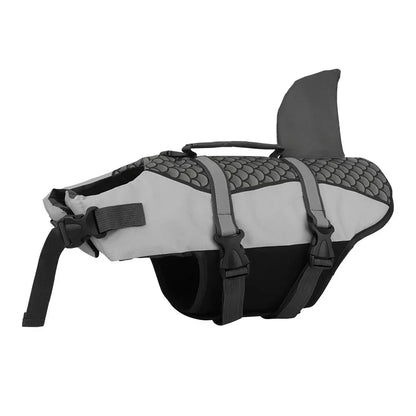 Life Vest Collar Harness Pet Swimwear GRAY / XS