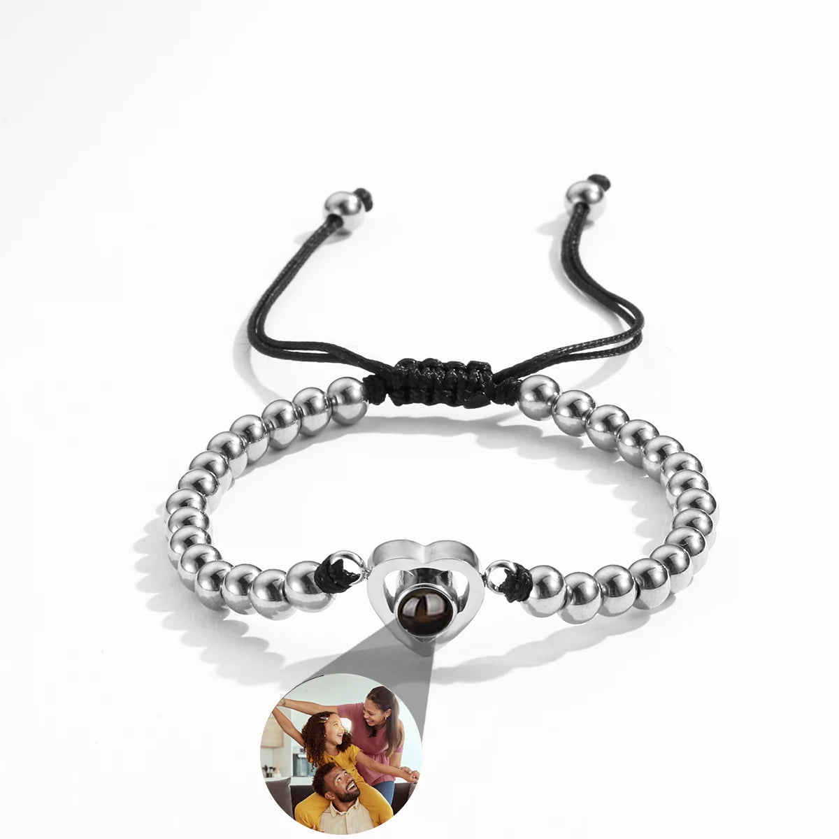 Custom Projection Photo Bracelet – personalized Zircon Chain Memory Jewelry for Women & Men