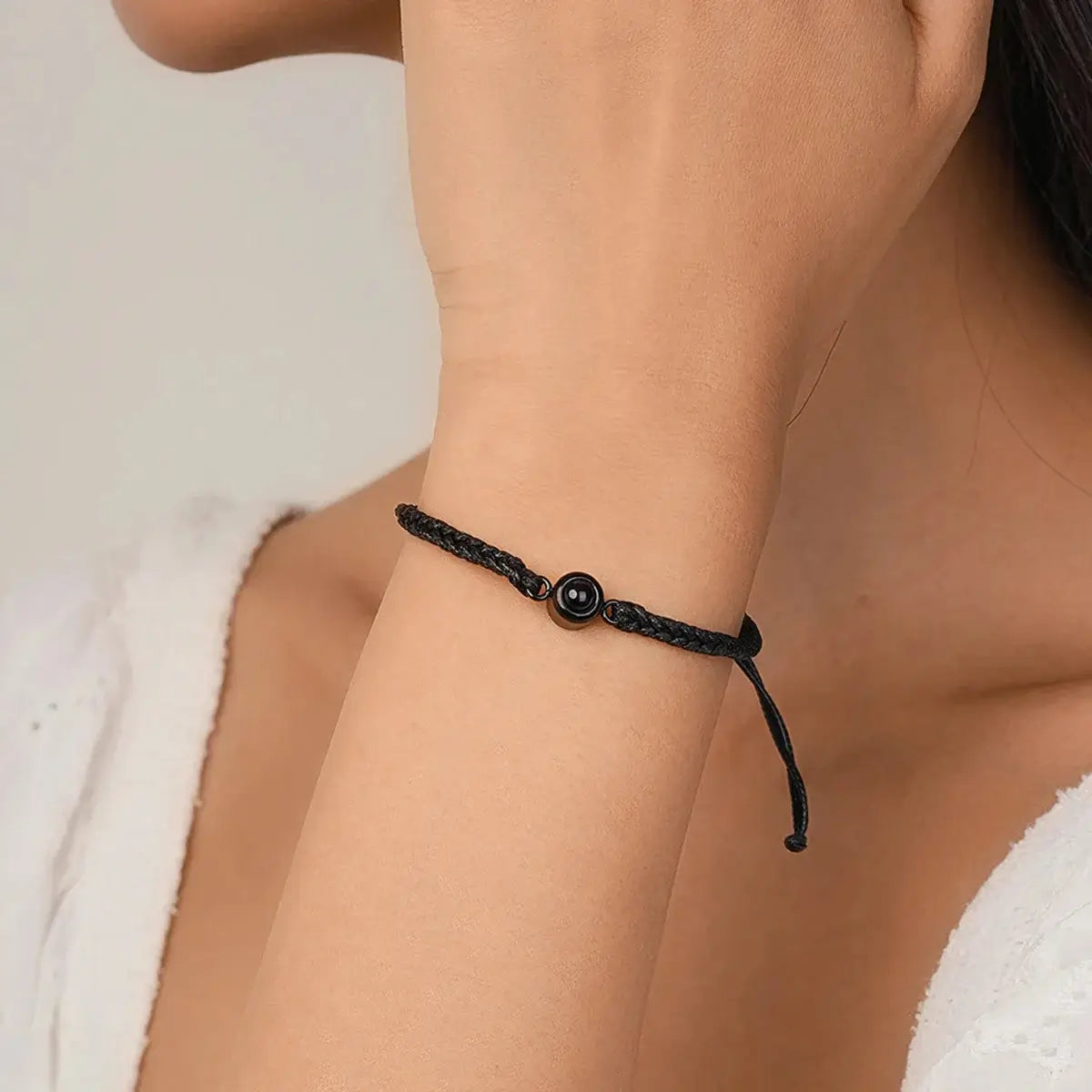 Shopminx Custom Bracelets with Picture inside Style 2 / Gold Beads / United States