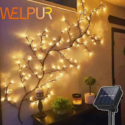 Solar LED Tree Branch String Lights – 96LED Outdoor Waterproof Garland Warm White / United States / 72LED