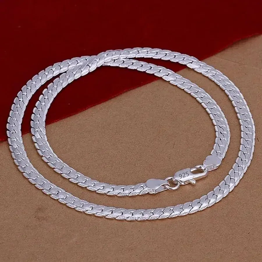 Sterling Silver Chain Fashion Necklace N130-JZ6m-S / 60cm