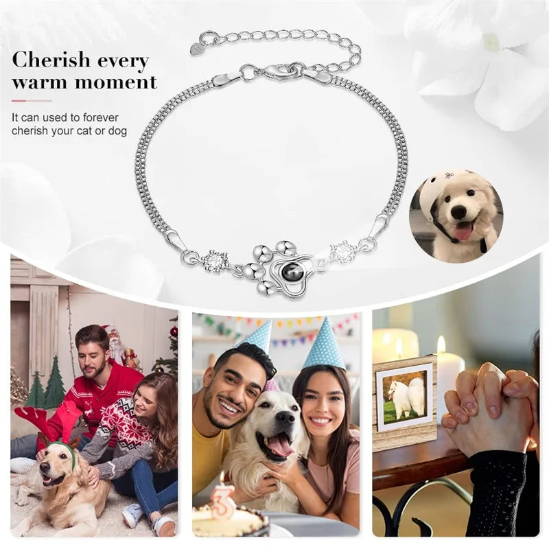 Custom Print Photo Dog Paw Bracelet