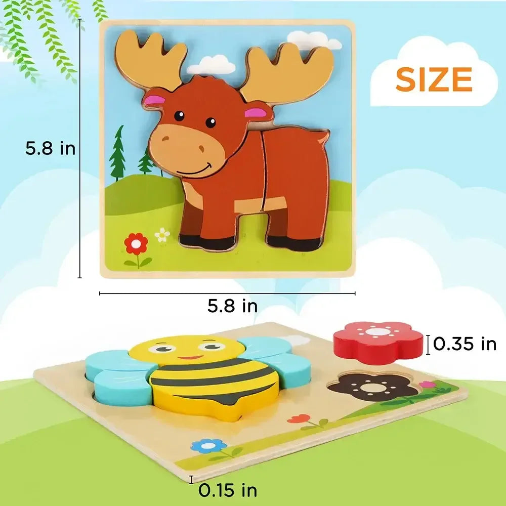 8-Pack Animal Wooden Puzzle Set for Toddlers United States