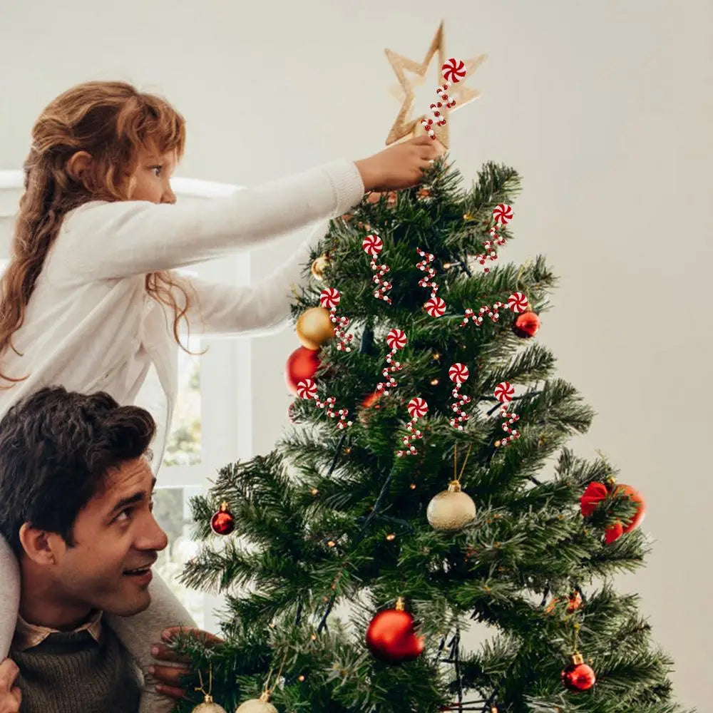 Red & White Candy Cane Christmas Tree Picks