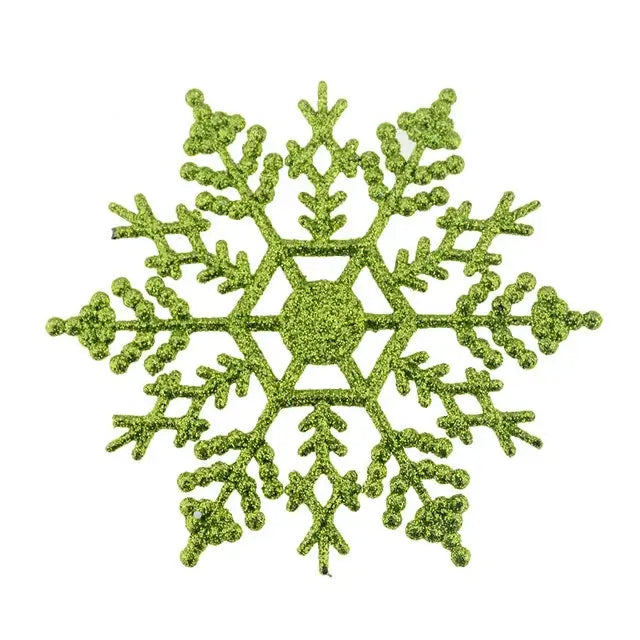 Pack Multi-Color Fake Snowflakes Green 12pcs / United States