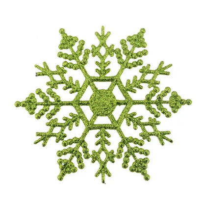 Pack Multi-Color Fake Snowflakes Green 12pcs / United States