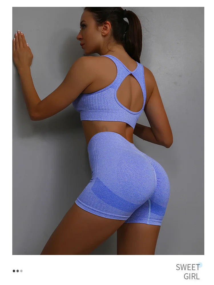 Sports Shorts Workout Set Seamless Fitness Gym