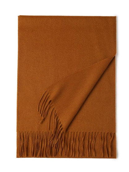 Neck Warm Scarf Autumn Designer Scarf Lady Echarpe Wrap with Tassel Brown / 200X35 or 180X30CM