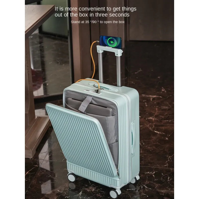 Multifunctional Password Lock Travel Suitcases with Wheels