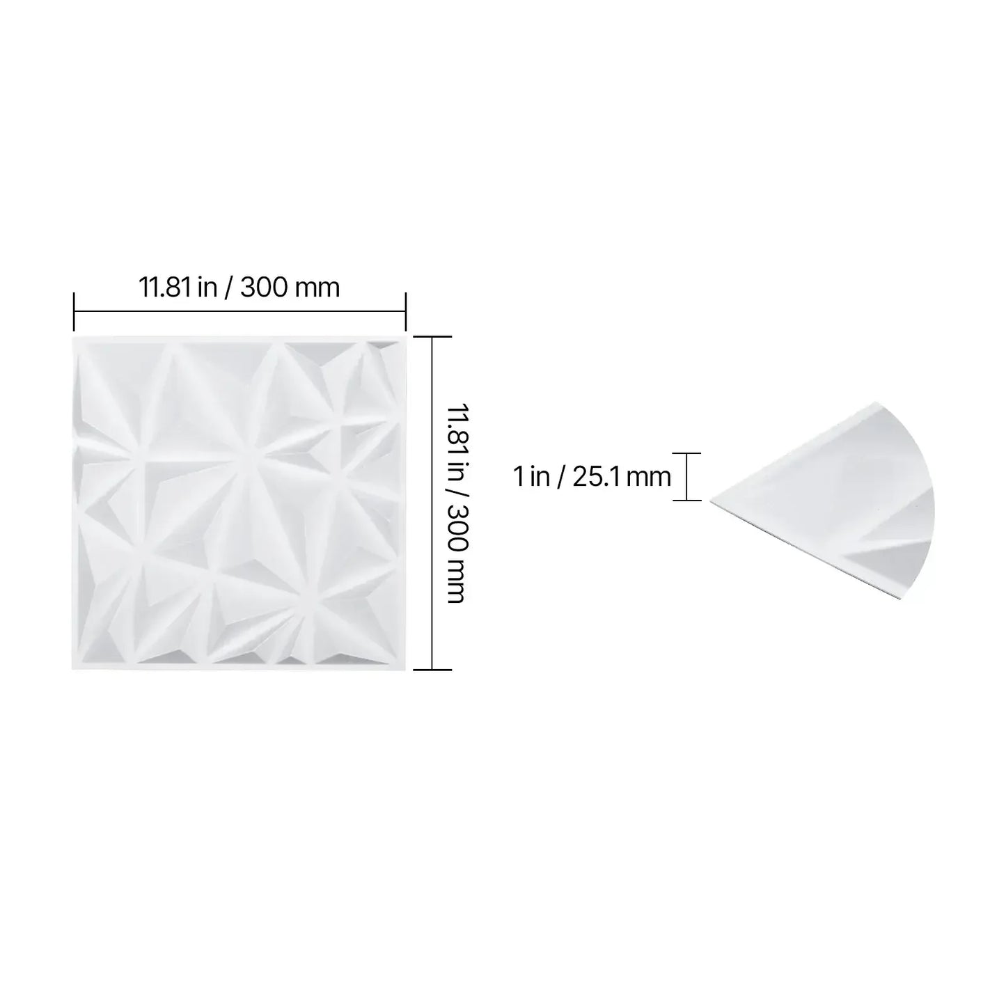 VEVOR 3D PVC Wall Panels – Modern Minimalist Diamond Design 30x30cm C / United States