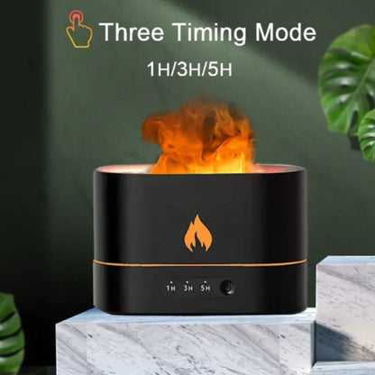 Essential Oil Diffuser With Flaming Effect And Timer White